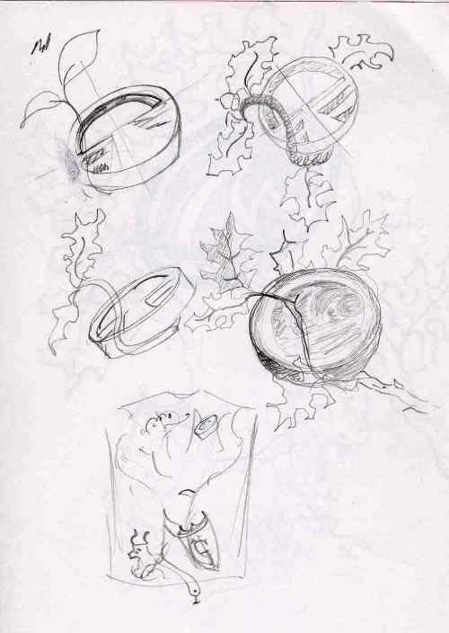 Sketch Ideas for Icons nestled in branches